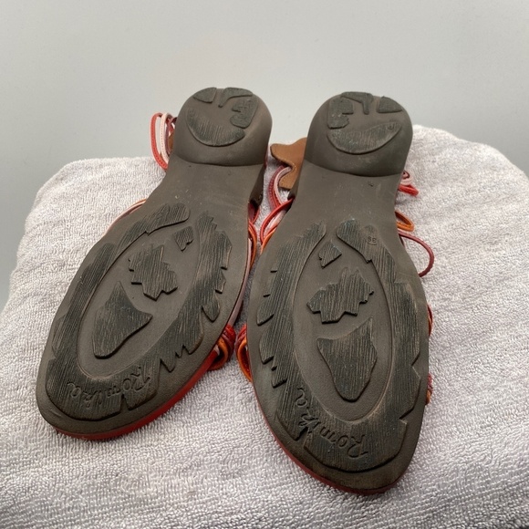 Romika Sandals Women's Size 39 USA 8.5 Leather Slip On Tan Burgundy Orange Pink - Picture 10 of 16